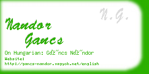 nandor gancs business card